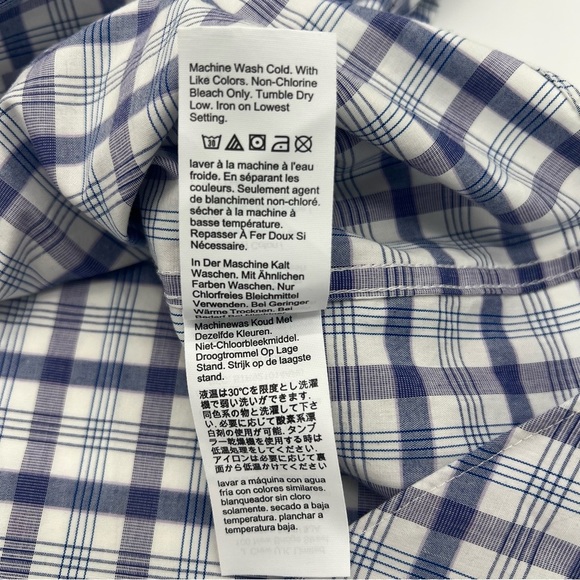 J.Crew Men’s XL Slim Flex Wrinkle Free Button-Up Shirt – Blue Plaid Cotton Blend - Picture 7 of 12